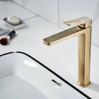 Смеситель для раковины Shevanik S9911G золотой сатин